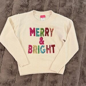 Zunie Cream Sweater with Colorful Lettering